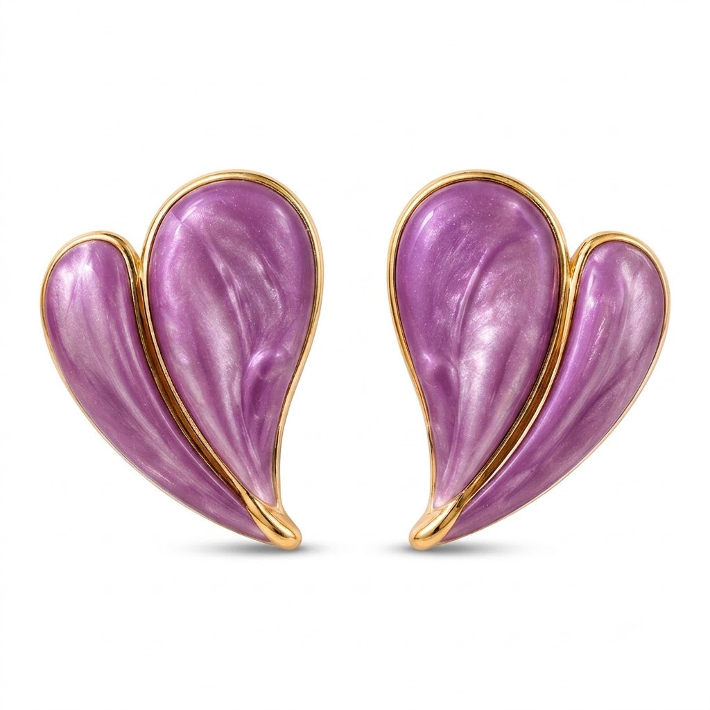 Lavender Petal Statement Earrings