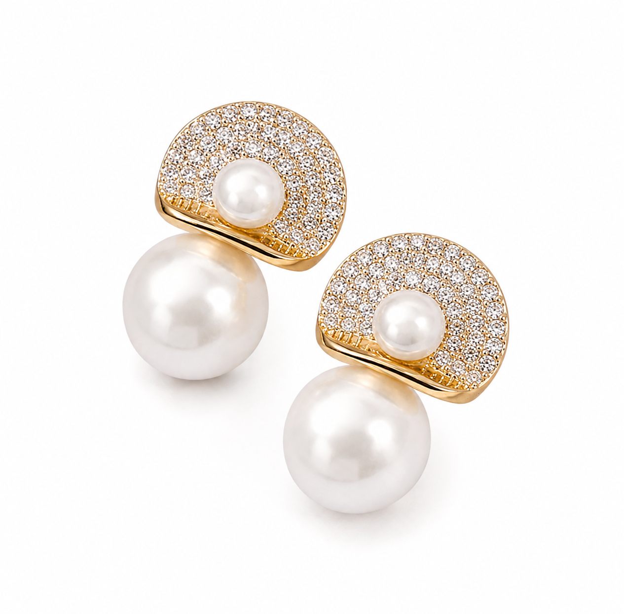 Pearl Pavé Drop Earrings