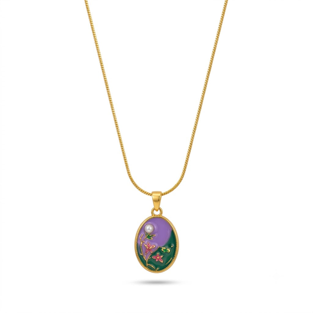 Colorful ocean charm pendant necklace