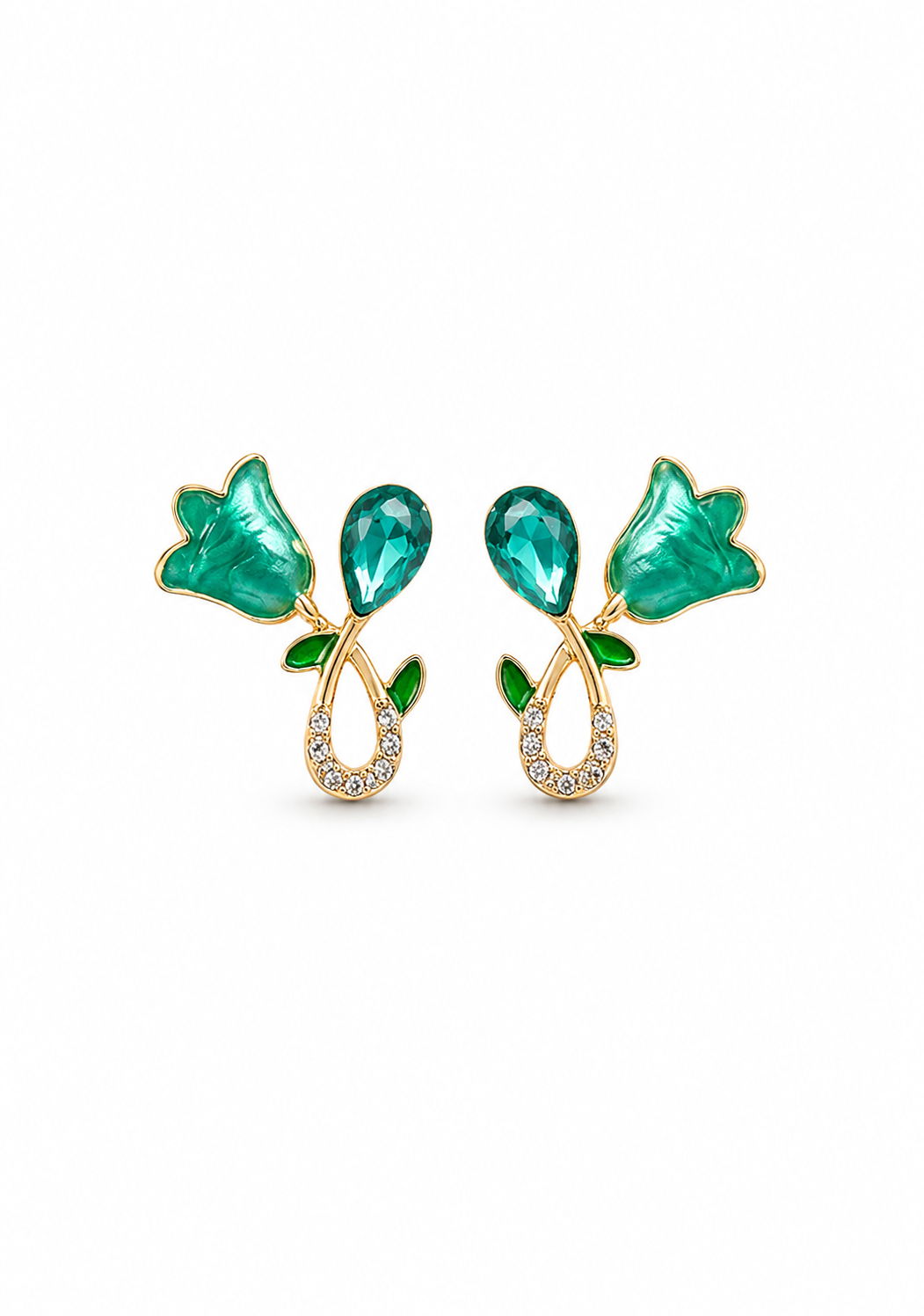 Emerald Bloom Drop Earrings