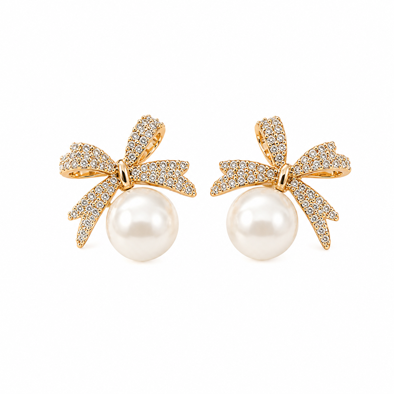 Pearl Bow Elegance Earrings