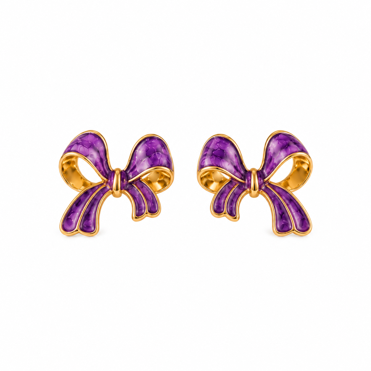 Purple Bow Elegance Earrings