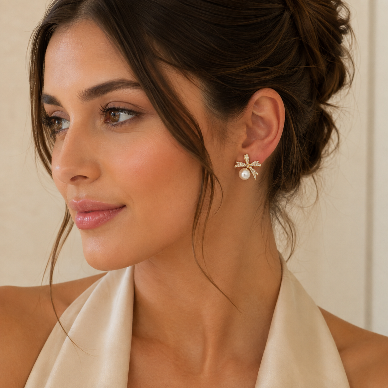 Pearl Bow Elegance Earrings