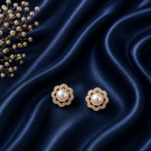 Pearl Daisy Crystal Studs